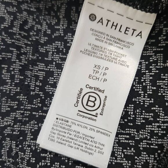 Athleta Ultimate Stash Pocket Textured 7/8 Tight Gym Yoga women's XS P / Petite - Picture 5 of 8